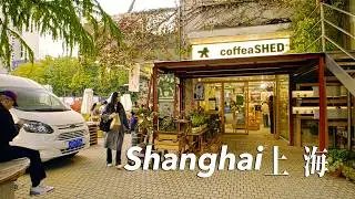 ✨ 4K ASMR Walk Shanghai | Winter Sunset on Xinhua Road: Golden Sycamore Leaves & Columbia Circle