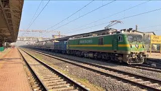 Poweful 6000 HP WAG-9HC Locomotive Pulling Massive BTPLN Oil Tanker Train | Indian Railways 💪🇮🇳