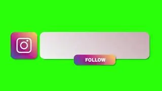 Animated Instagram Lower Third Banner with Follow Green Screen | Chroma key | Instagram channel link