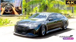 Audi R7 Sportback 1012HP - Forza Horizon 5 | Steering Wheel Gameplay