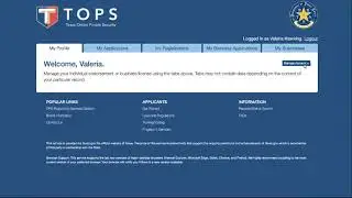 DPS Texas Online Private Security (TOPS) | My Profile