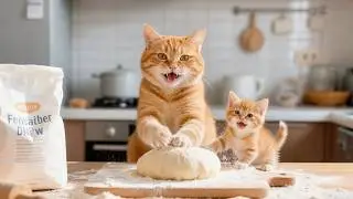 Burger Making! Happy Kayaking! 🐾🍔🚣 #cat #cute #funny