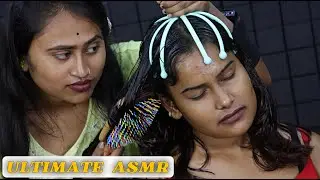 Heavy Oil Head Massage & Hair Scratching with Comb | Neck Cracking by Barber Girl Pakhi | ASMR