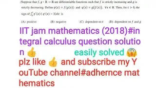 IIT jam mathematics (2018)#integral calculus question solution 👍