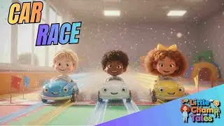 Car Race Song for Kids! 🏎️🏁 | Ready, Set, Go! | Little Champ Tales Nursery Rhymes