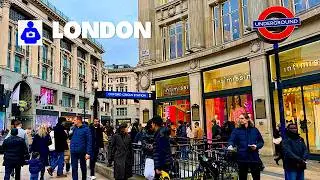London Winter Walk 🇬🇧 West End, Oxford Street, SOHO, Piccadilly Circus [4K HDR]