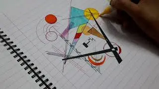 Abstract Geometry Art😊 Kandinsky-Inspired Chaos & Design🖌️Vibrant Modern Composition😊😊🎨 #youtube