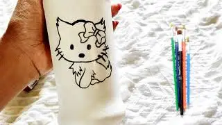 Unique Bottle Art | Easy Tutorial | Bottle Art for Beginners |Diy Hello kitty painting Bottle Work