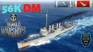 56K Damage | USS Clemson | Destroyer | World Of Warships | Gameplay #02