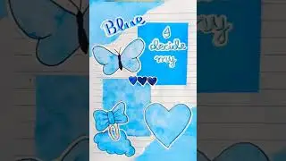 Blue theme journal idea #art #diy #journaling #shorts