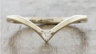 Yellow Gold Trillion Diamond V-Shaped Wedding Band - Jaylen