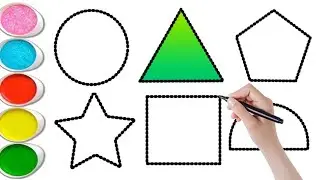 🌈Drawing Basic Shapes for Kids 🎨 | 🌟Learn Circle, Triangle, Square & More💖 | Satisfying Shapes Art ✨
