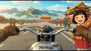 (2D Animation Style) The Tiananmen Square, Beijing, China