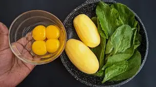 A potato recipe that I do every day! A simple and delicious recipe with spinach!