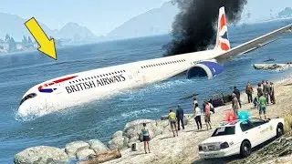  Passenger Plane on Fire , Pilot Escapes | Fighter Jet Crashes in the Air 💀 GTA V.
