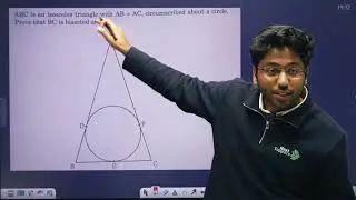 ABC is isoceles triange AB=AC circumscribed about a circle, Prove that BC is bisected at E.