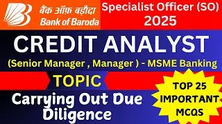 Credit Analyst- Carrying Out Due Diligence | Credit Analyst BOB SO Mock Test | BOB SO Syllabus