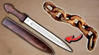Forging Caucasian Dagger from Iron Chain #qama #dagger #handmade #youtube #carbon #youtubevideos