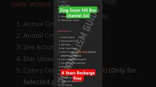 Zing Super FTA Box channel list #shorts #dishtv