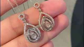 Diamond Necklace in Round Shape 0.18 Cts Gemstone 0.22 Cts Diamond 8k Gold Jewelry Wt. 2.86 Gms