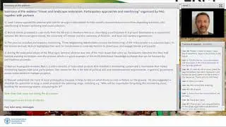 Summary of the webinar on forest and landscape restoration by Jordi Cortina