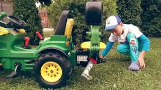 Jak działa tylna łyżka. John Deere 7930. Traktor na pedały Rolly Toys. Tur + tylna Koparka