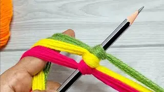 Super easy 4 Beautiful Woolen Yarn Flower making ideas with Pencil | Easy Sewing Hack 