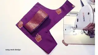 Simple and easy border blouse back neck design cutting and stitching| Back neck design