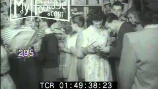 1940s Teenagers Shopping in Record Store, Dancing, Listening to Music (Silent)