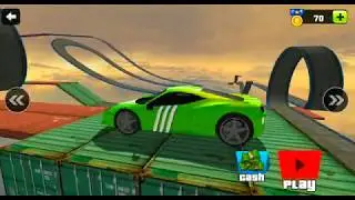 Extreme Impossible Stunt Car Tracks Master - Mega Ramp Green Ferrari  - Android Gameplay #11