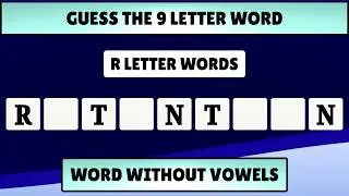 Guess the 9 Letter Word - Start with R | Word Challenge | Quiz World Sunita