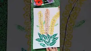 Awesome Ladyfinger Art 🌸 | #art #shorts #trending #painting #diy #craft