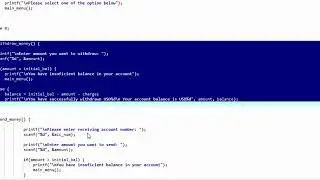 C Program for ATM