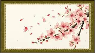 Sakura flower Gold Frame TV Screensaver Vintage Painting Wallpaper