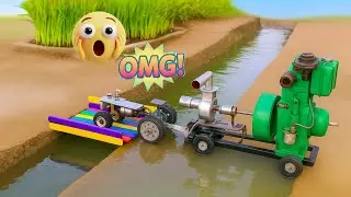 DIY Mini Truck Builds BRICK & Metal Bridge! Most Creative RC Construction Project