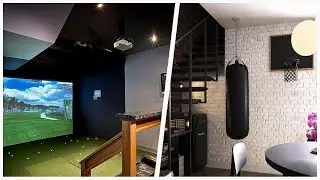 75 Mid-sized Black Basement Design Ideas You'll Love 🔴