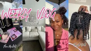 WEEKLY VLOG | TWIST OUT, NEW COUCH DELIVERY, GRWM 4 MY EVENT, SUPPORTING A SUPPORTER, FLEA MARKET!