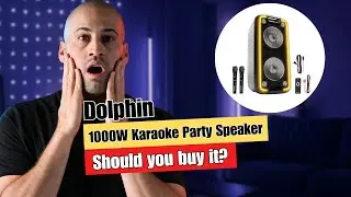 Dolphin 1000W Karaoke Party Speaker with 2 Wireless Microphones, Bluetooth, LED Lights