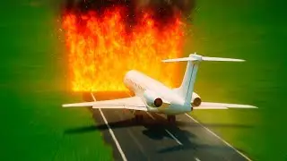 GIANT FIREWALL vs PLANES 142 - Airplane Crash in BRICK RIGS