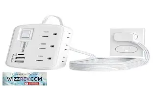 Flat Plug Surge Protector Power Strip Waksmart 5 Ft Ultra Thin Extension