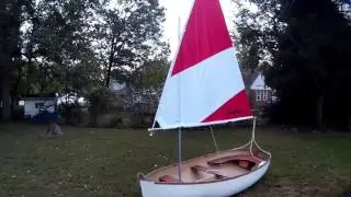 Snark Sunflower sail installed on my Dale Dennings Oxford dinghy