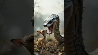 Snake attacks 😱😱😨😨😡😡the little deer ,her mother saves her #Viral#Trending#Shorts#ForYou#FYP