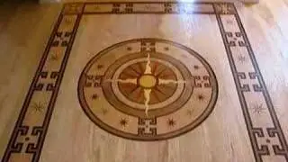 Custom Wood Floor Medallion Installation by Dustless Floor Sanders, Nylin Wood Floors.