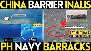 CHINA FLOATING BARRIER INALIS, UNDERWATER STRUCTURE DATING BARRACKS NG PH NAVY SA BAJO DE MASINLOC