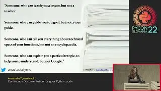 Continuous Documentation for your Python code - Anastasiia Tymoshchuk