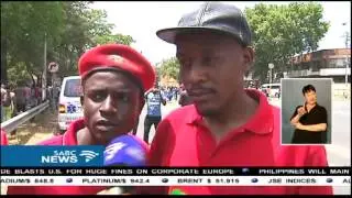 TUT students took their protests to the Pretoria CBD
