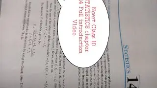 NCERT Class 10 Maths Chapter 14 STATISTICS Full Introduction video 