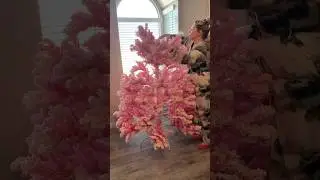 Pink Christmas Tree🎀 #pink #feminine #christmas #christmastree #pinkchristmas #christmasdecor #xmas