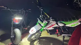 Ebike and friends exploring downtown practicing wheelies (72v razor,ebox dragster & zooz)