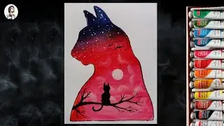 Double exposure drawing easy/easy painting#shorts
